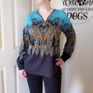 Bob Mackie Wearable Art Medium blouse with zipper